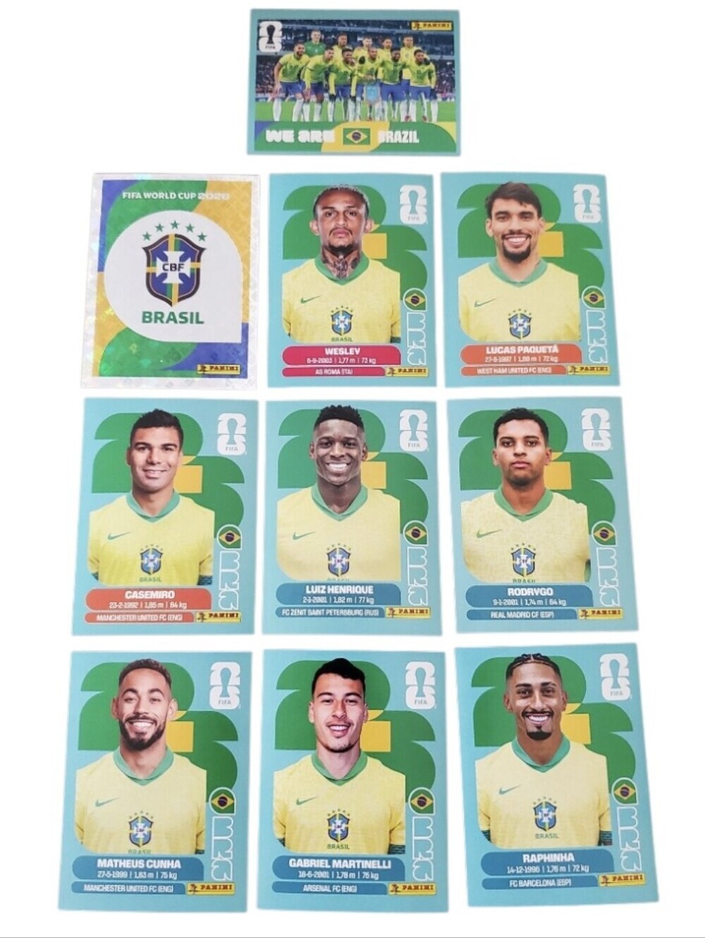 Panini FIFA World Cup 2026 Team Brazil Latin American Stickers Lot 10